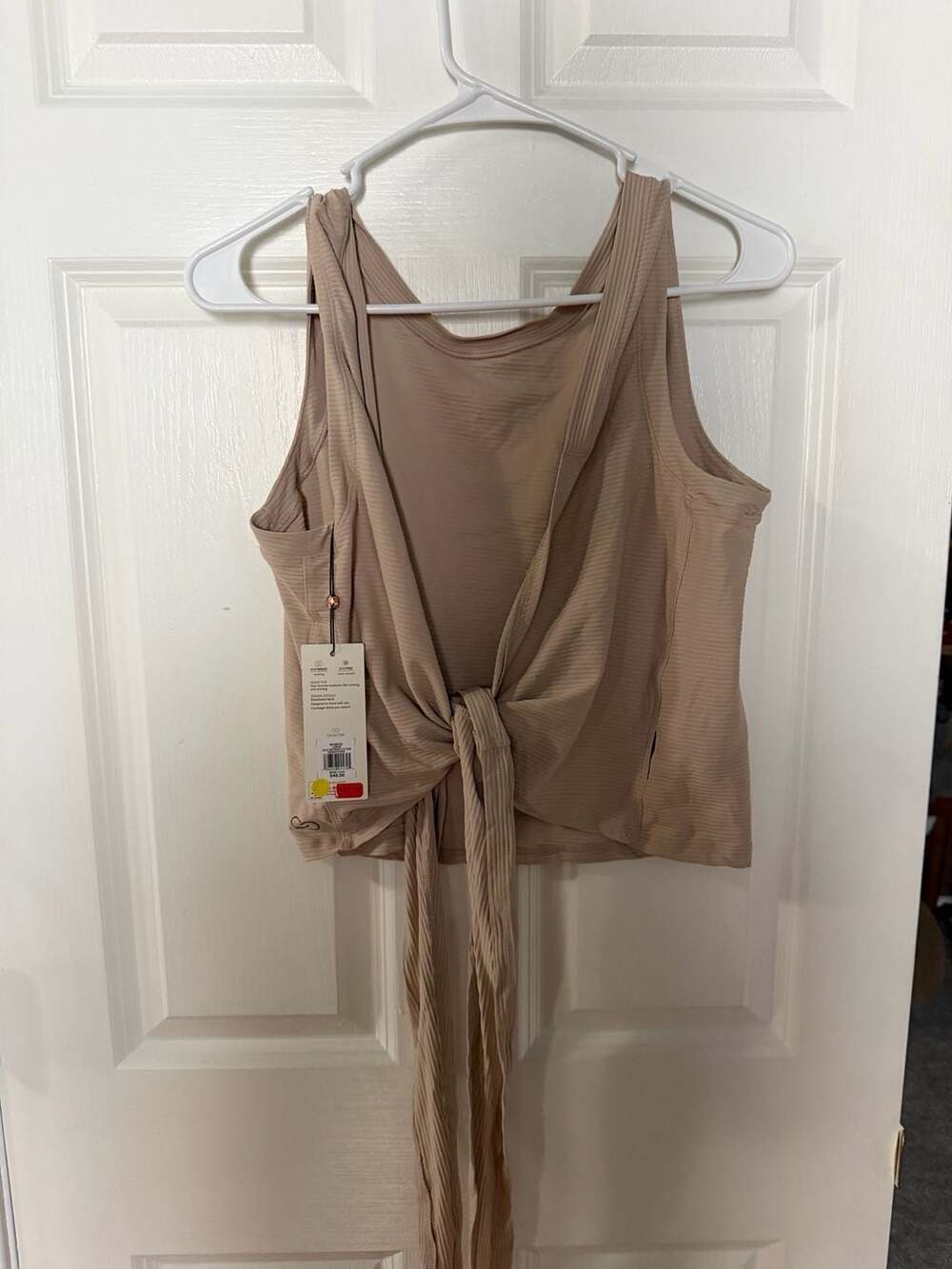 CALIA Women's Crop Wrap & Tie Tank in Sandstone
